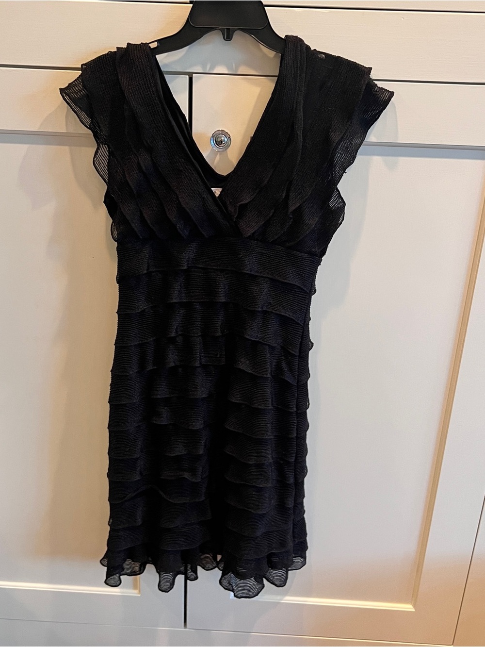 Max Studio tiered ruffle black cocktail dress-medium